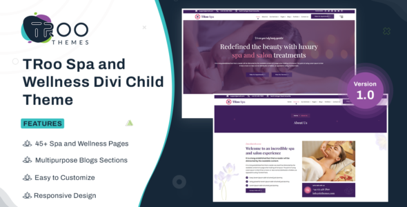 TRoo Spa and Wellness Divi Child Theme on Divi Cake
