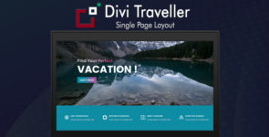 Divi Traveller Single Page Layout on Divi Cake
