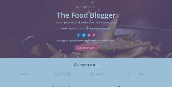 Food Blogger Layout on Divi Cake