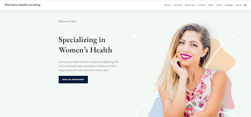Women's Health Center Landing Page Divi Layout for Health Coaching Websites in 2024