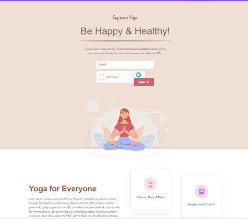 Yoga Landing Page Layout for Divi in 2024