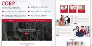Corp – One Page Divi Child Theme on Divi Cake
