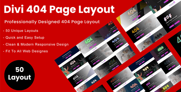 Divi 404 Error Page Layout Pack on Divi Cake