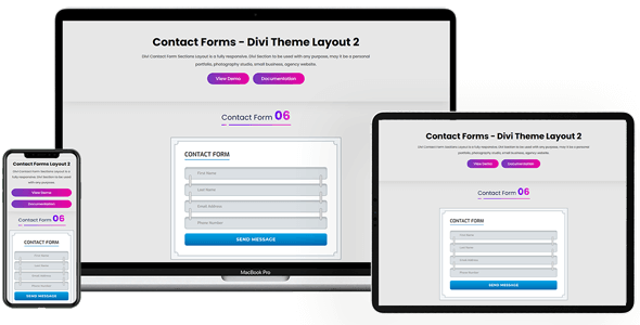 Contact Forms – Divi Theme Layout 2 on Divi Cake