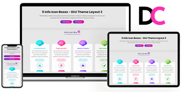 Info Icon Boxes – Divi Theme Layout 3 on Divi Cake