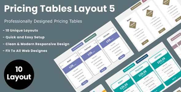 Divi Switch Pricing Tables Layout 5 on Divi Cake