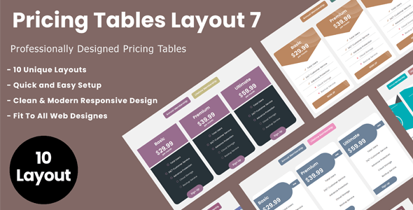 Divi Switch Pricing Tables Layout 7 on Divi Cake