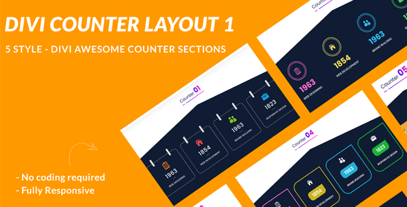 Divi Counter Section Layout 1 on Divi Cake