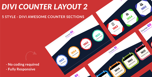 Divi Counter Section Layout 2 on Divi Cake