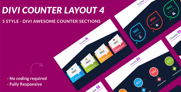 Divi Counter Section Layout 4 on Divi Cake