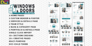 Divi Windows & Doors Services Theme on Divi Cake