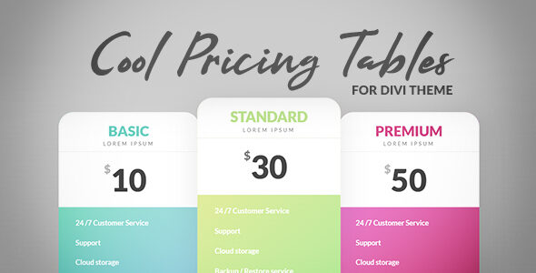 Cool Pricing Tables on Divi Cake