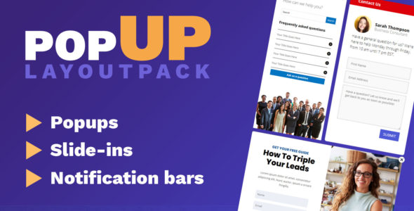 Popup Layout Pack on Divi Cake