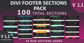 50 Divi Footer Sections Pack on Divi Cake