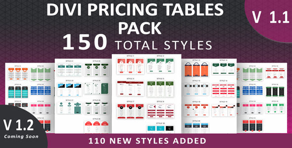 Divi Pricing Tables Pack on Divi Cake