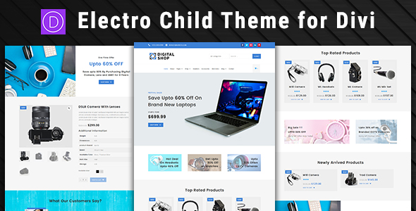 Electro – Divi Child Theme for Digital Shop on Divi Cake