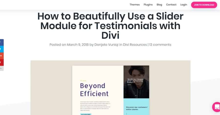 Use a Slider Module for Testimonials with Divi