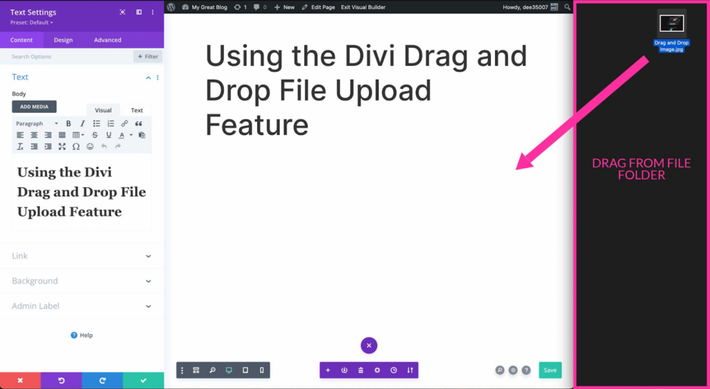 Step into Divi’s user-friendly drag-and-drop feature.
