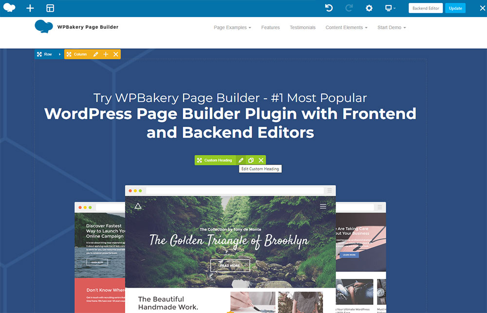 WordPress page builder plugin with Frontend and Backend Editors for providing ease of use.