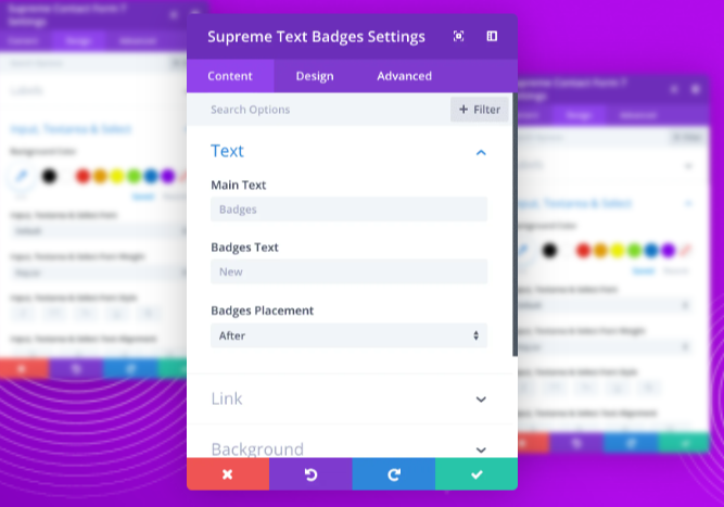 Add a badge before and after the text using Supreme Pro’s Text Badges Settings