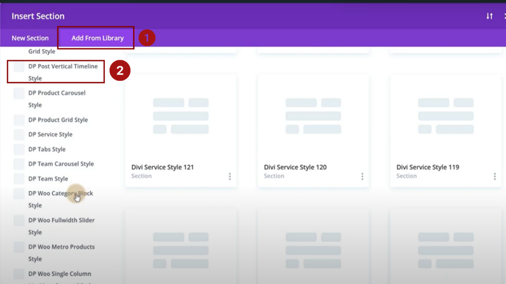 Accessing Ultimate Divi Modules UI Bundle's Timeline Layouts: Importing Downloaded Modules