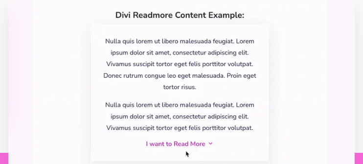 Allowing users to expand any long descriptions or text with just one click functionality ‘Read More’ in Divi Supreme Pro
