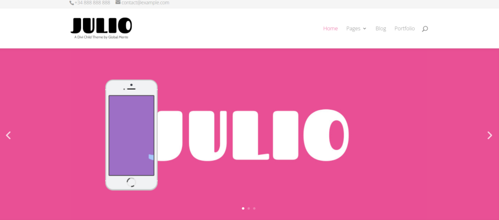 Julio Free Child Theme for All-purpose website