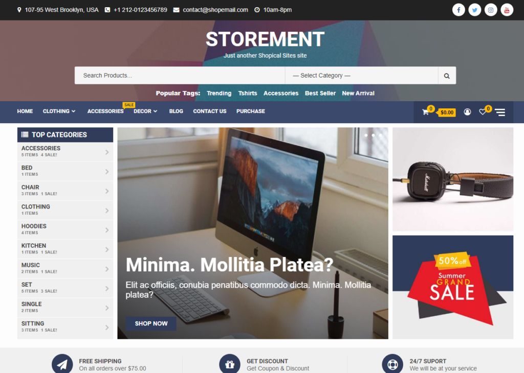 STOREMENT Free Child Theme for All-purpose website