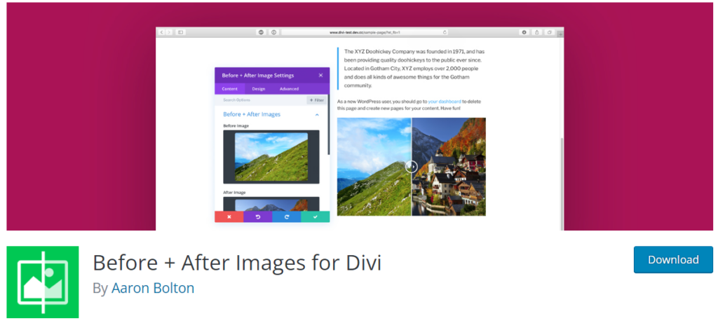 Before + After Images for Divi Free Plugin for your Divi Website