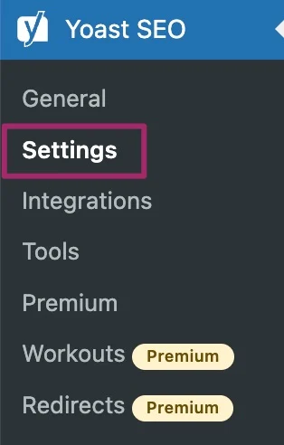 Enable the XML sitemap by going to the ‘settings’ from the Yoast SEO plugin menu
