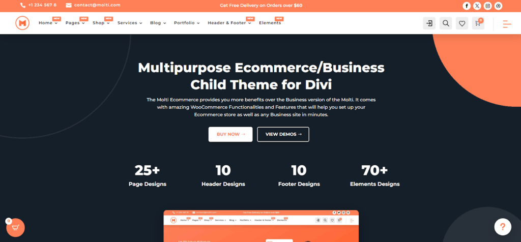 Molti, a WooCommerce Child Theme perfect for E-commerce Website