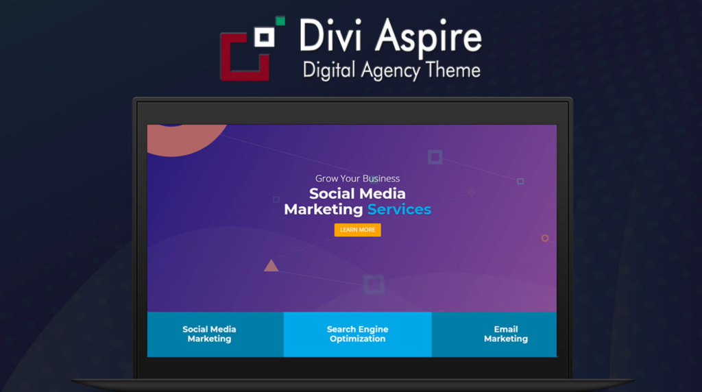 Divi Aspire: Digital Agency Theme, a Child Theme for boosting engagement for your Divi Website to interact with your visitors better.