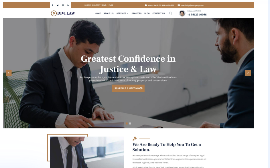 Divi Law Firm Home Page Layout Pack for Law Firm Websites