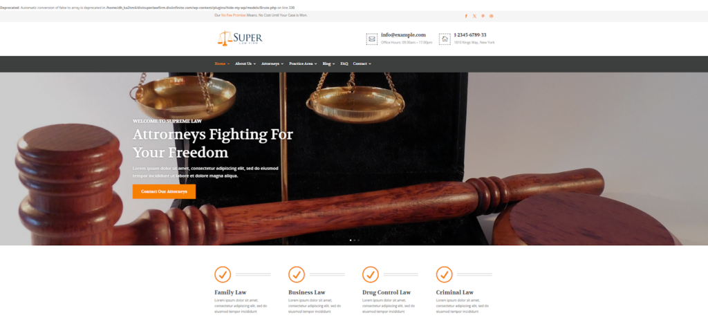 Divi Super Law Firm Child Theme, a Premium Multipurpose Child Theme for your WordPress Website