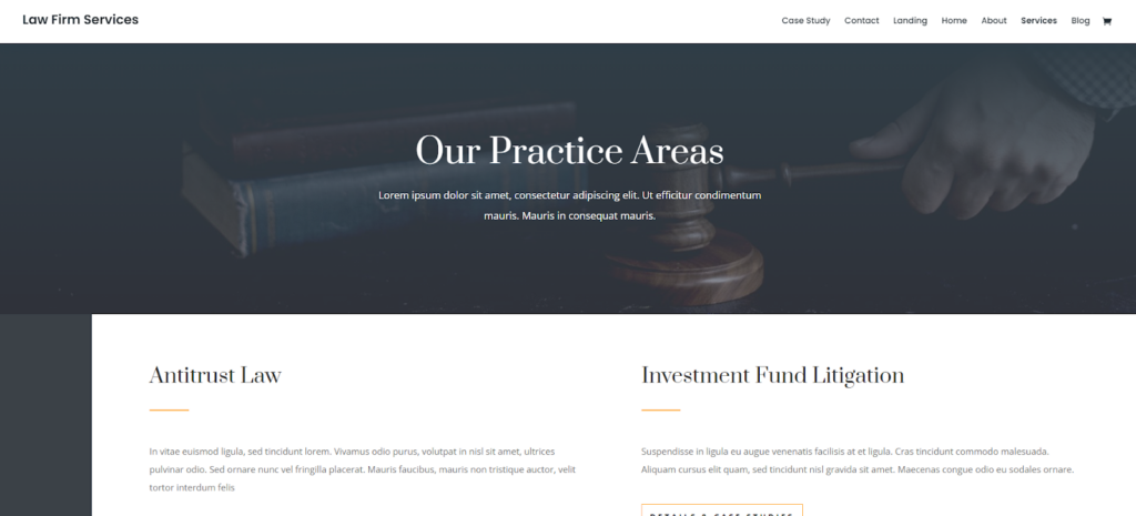 Law Firm Home Page Divi Layout Pack for Divi Websites