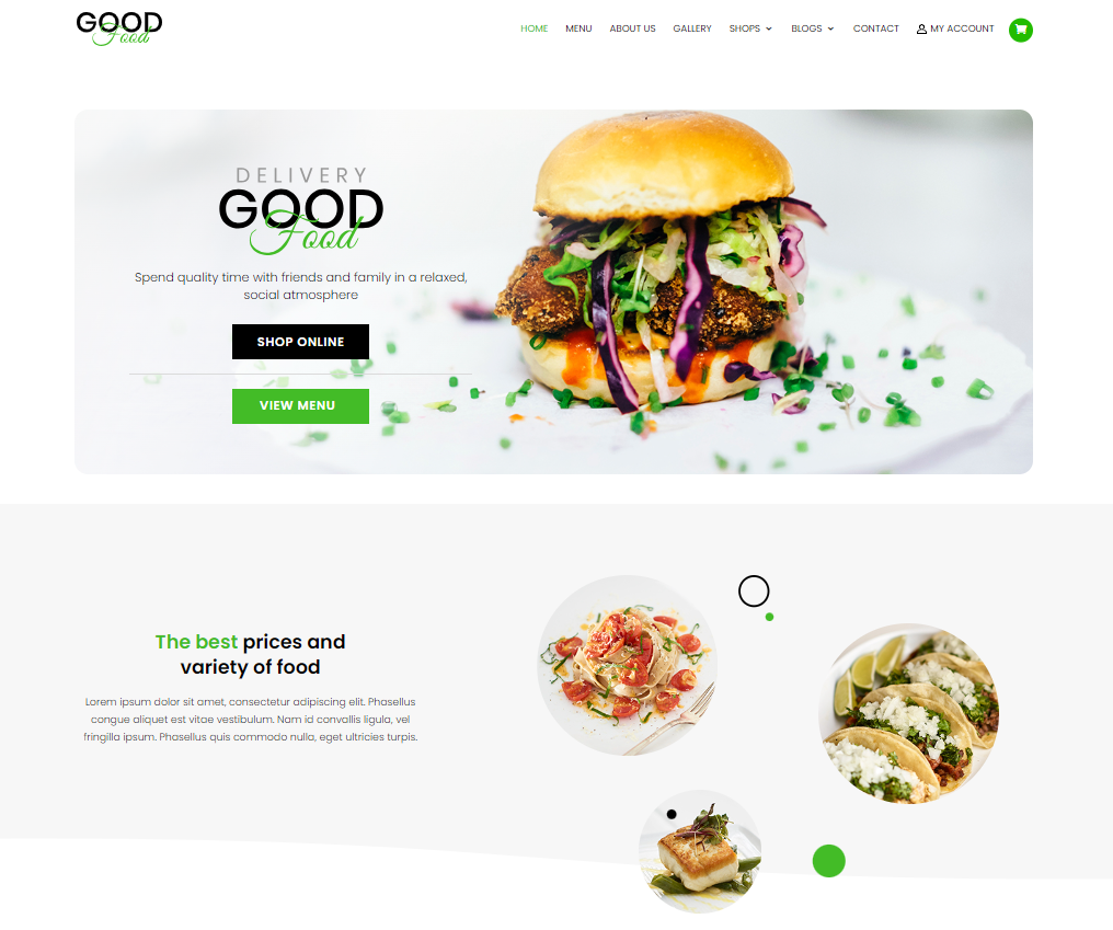 The Good Restaurant Divi Theme, a pre-made premium Divi Child Theme for food websites to showcase your restaurant’s menu, ambiance, and branding effectively.