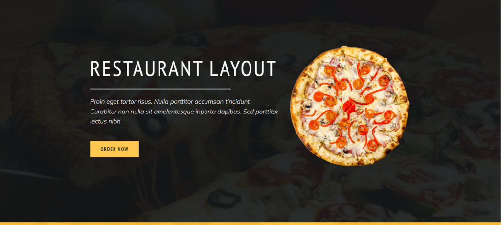 Restaurant Layout, a pre-made premium Divi layout for food websites to showcase your restaurant’s menu, ambiance, and branding effectively.