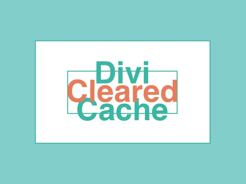 The Procedure For Clearing Divi Cache is Completed