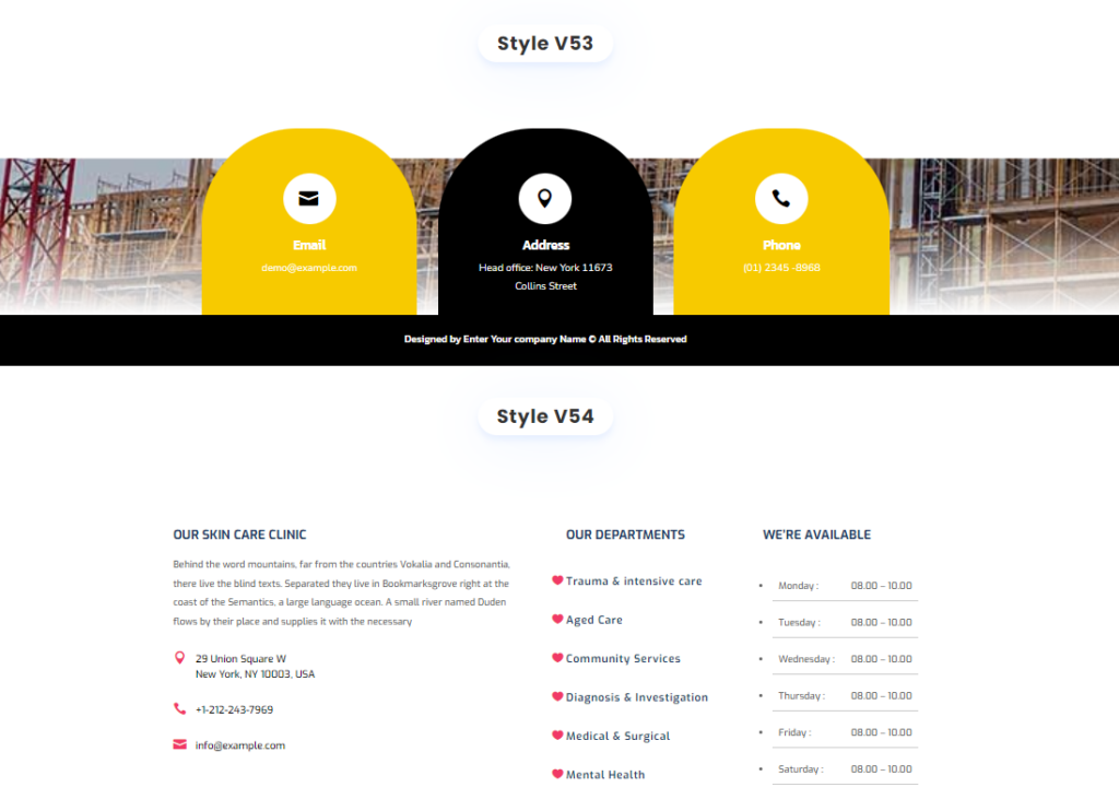 Divi Footer Layout Bundle 1, a pre-made bundle of Divi Footer to optimize your website footer that is converting and aesthetically pleasing