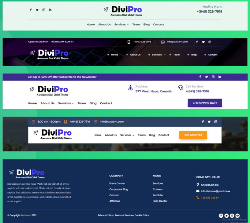 Divi Headers & Footers Pack,  a pre-made bundle of Divi Header and Footer layouts can contribute to your website's search engine optimization (SEO)  and enhance the overall look and feel of your website