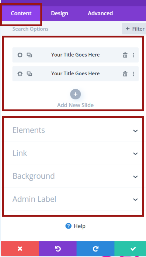 Divi Slider Content Settings: Components and Functionality