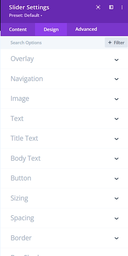 Styling with Divi Slider’s Design Settings