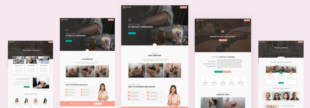 Massage & SPA, a pre-made premium Divi Child Theme for Spa and Wellness Websites to find information about spa services.