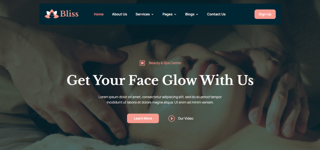 Bliss – Spa Divi Child Theme, a pre-made premium Divi Child Theme for Spa and Wellness Websites to find information about spa services.