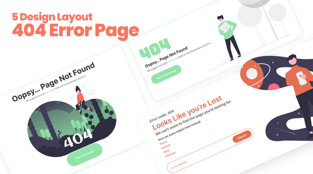 404 Error Page Designs Layout, a premade Divi Layout to address website errors for a WooCommerce website