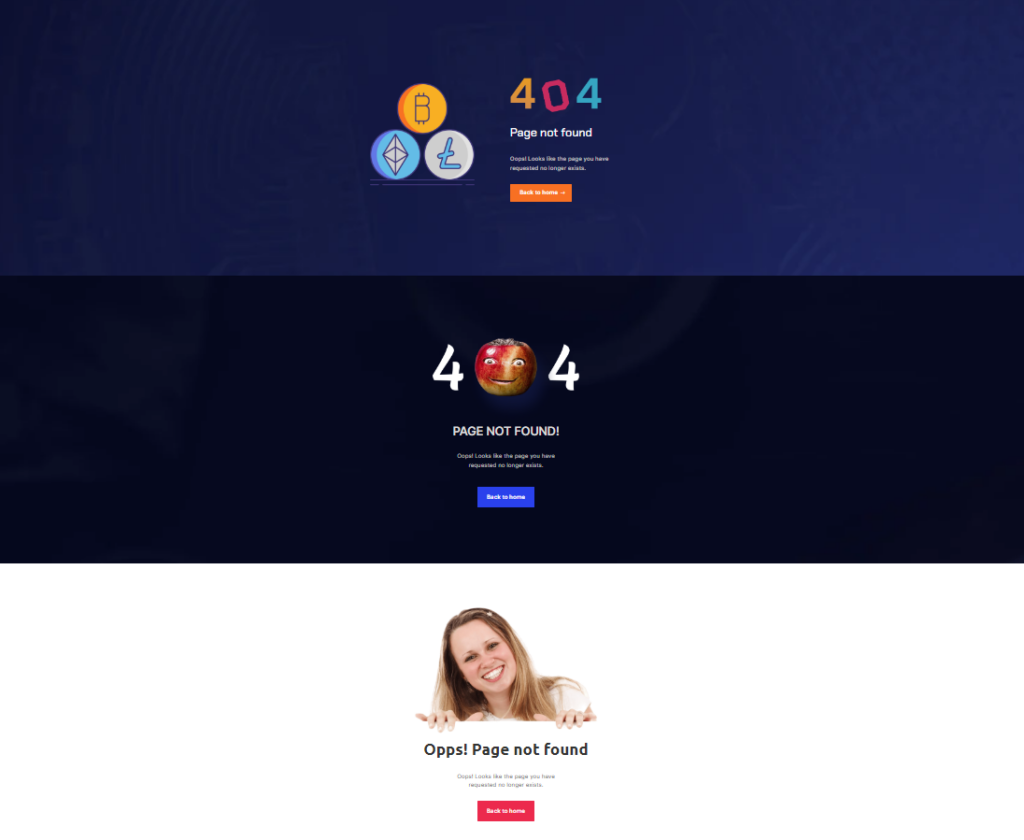404 Error Page Custom Layout Pack, a premade Divi Layout to address website errors for a WooCommerce website