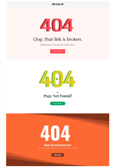 Divi 404 Error Page Layout Pack, a premade Divi Layout to address website errors for a WooCommerce website