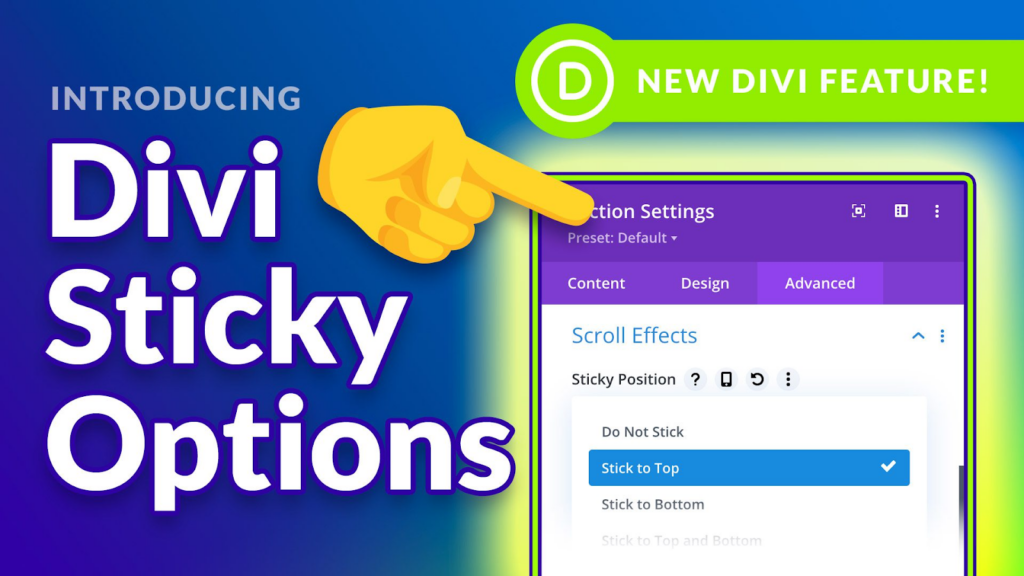 How to customize the Sticky Headers appearance according to your personal choice in Divi.
