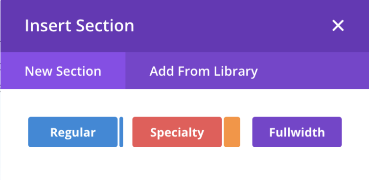 Insert a new Section to integrate the Scroll Down Button into your layout.