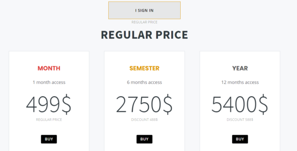 Toggled price tables (click button to toggle!) on Divi Cake